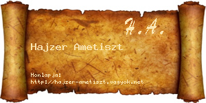 Hajzer Ametiszt névjegykártya